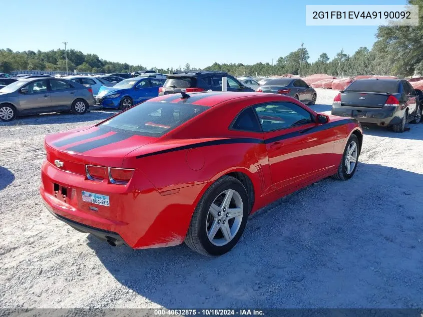 2G1FB1EV4A9190092 2010 Chevrolet Camaro 1Lt