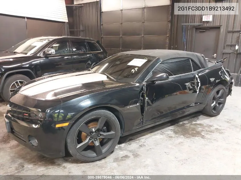 2G1FC3DD1B9213492 2011 Chevrolet Camaro 2Lt