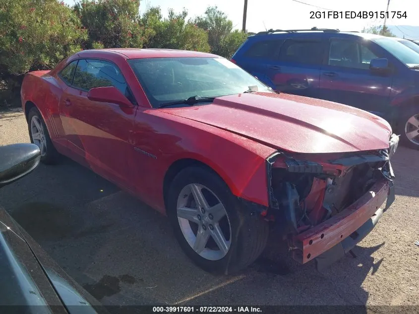 2011 Chevrolet Camaro 1Lt VIN: 2G1FB1ED4B9151754 Lot: 39917601