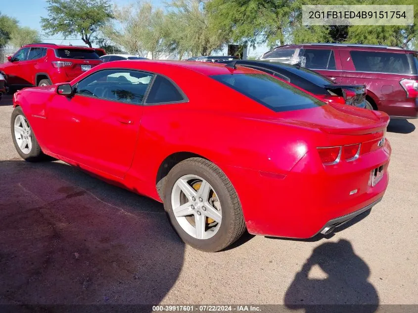 2011 Chevrolet Camaro 1Lt VIN: 2G1FB1ED4B9151754 Lot: 39917601