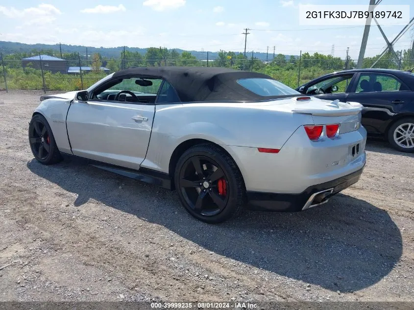 2011 Chevrolet Camaro 2Ss VIN: 2G1FK3DJ7B9189742 Lot: 39999235