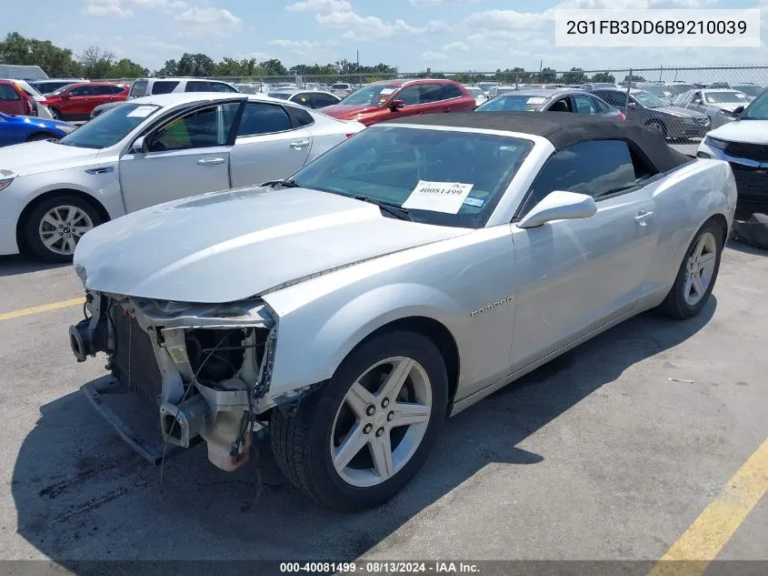 2011 Chevrolet Camaro 1Lt VIN: 2G1FB3DD6B9210039 Lot: 40081499