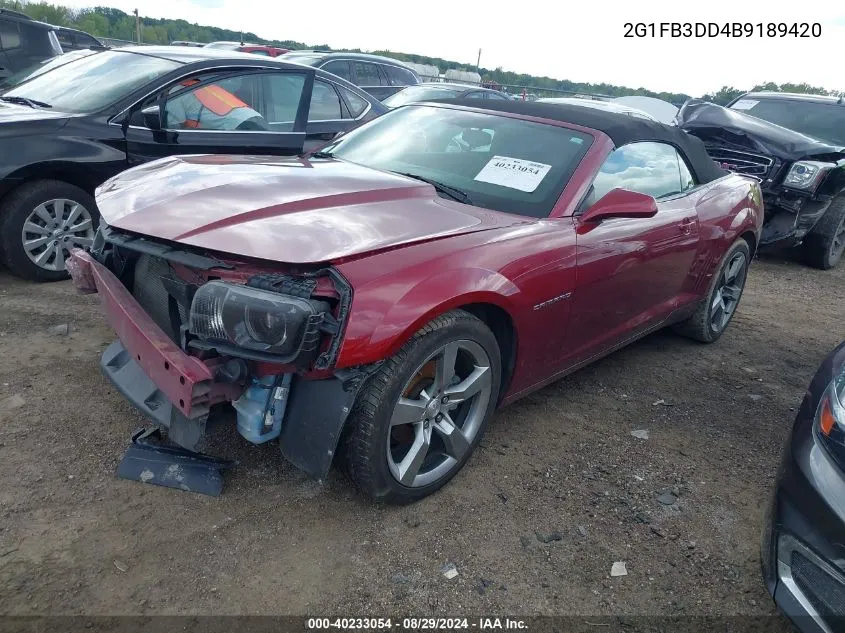 2011 Chevrolet Camaro 1Lt VIN: 2G1FB3DD4B9189420 Lot: 40233054