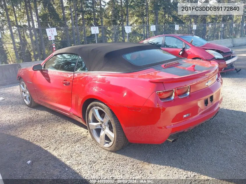 2011 Chevrolet Camaro 2Lt VIN: 2G1FC3DD0B9172840 Lot: 40259302