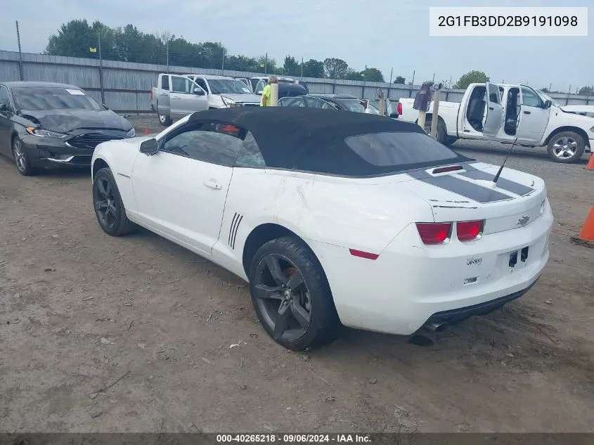 2011 Chevrolet Camaro 1Lt VIN: 2G1FB3DD2B9191098 Lot: 40265218