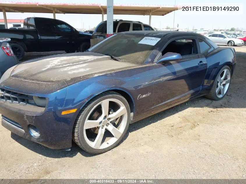 2011 Chevrolet Camaro 1Ls VIN: 2G1FE1ED1B9149290 Lot: 40318433