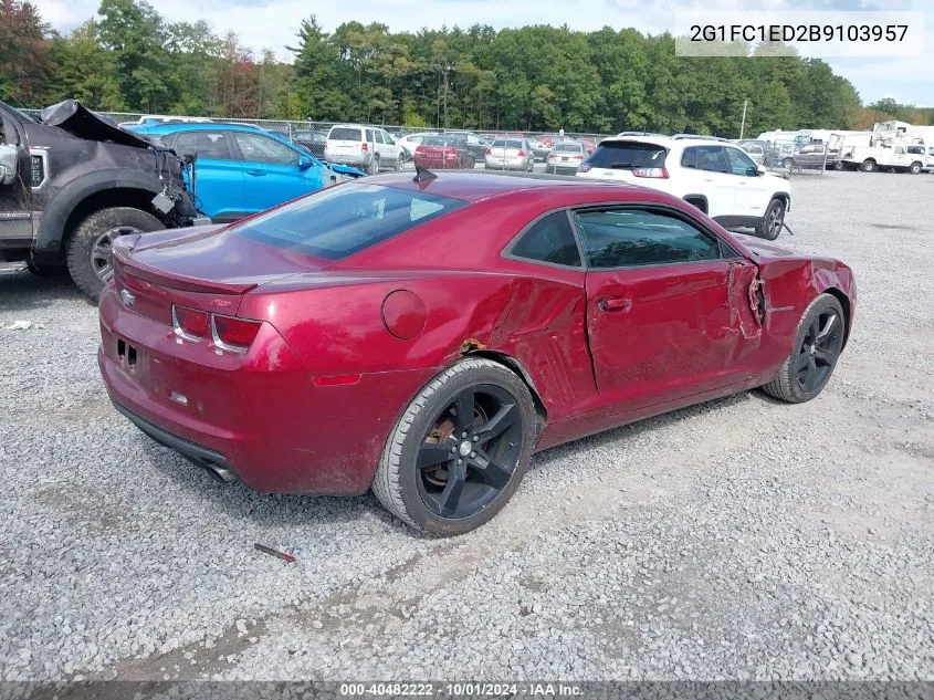 2011 Chevrolet Camaro 2Lt VIN: 2G1FC1ED2B9103957 Lot: 40482222