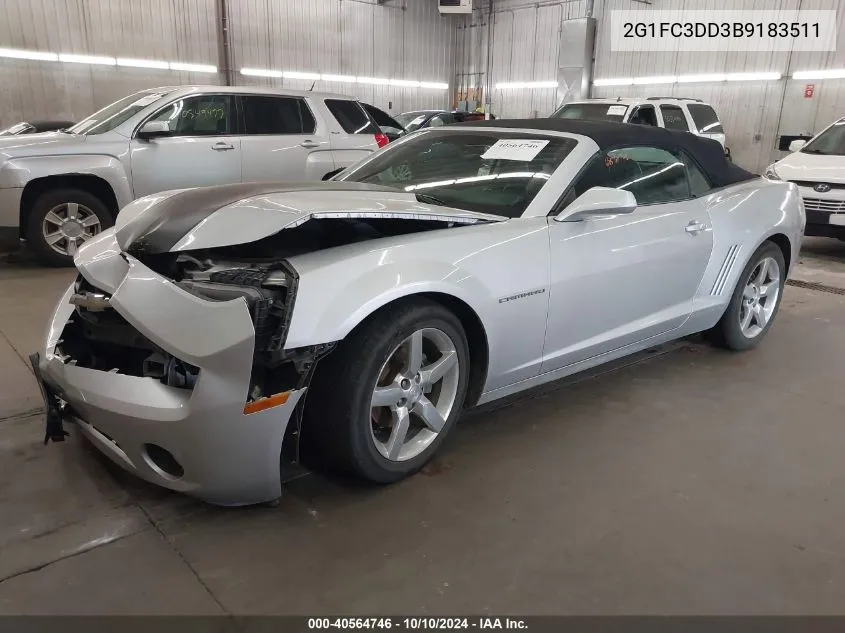 2G1FC3DD3B9183511 2011 Chevrolet Camaro 2Lt