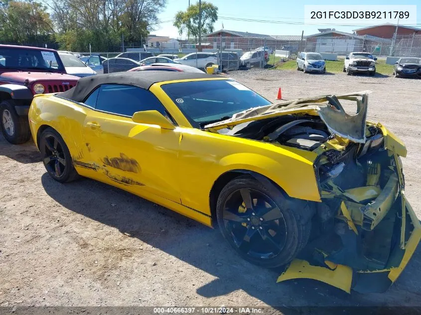 2G1FC3DD3B9211789 2011 Chevrolet Camaro 2Lt