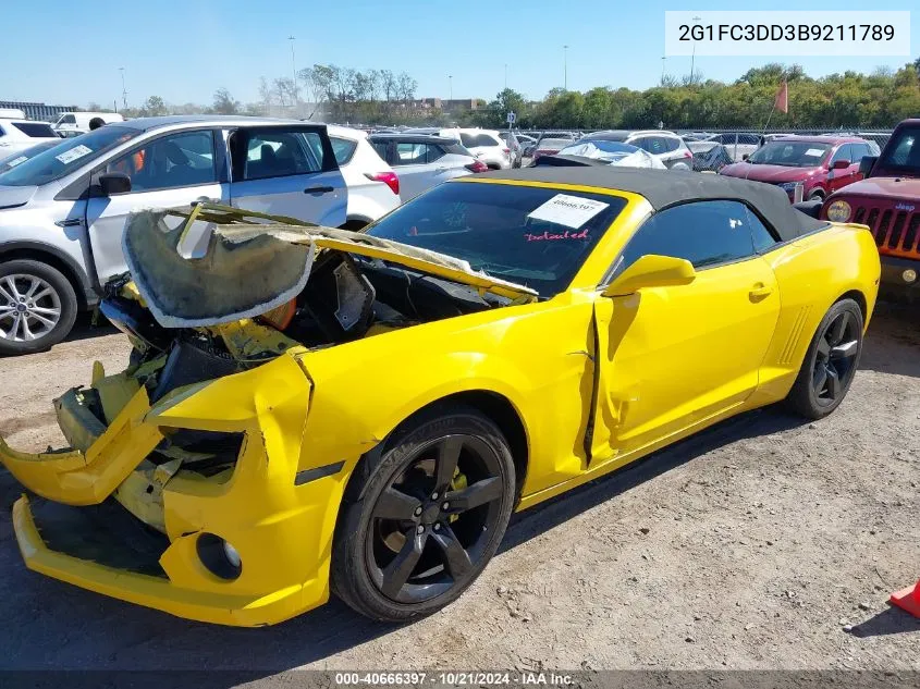 2G1FC3DD3B9211789 2011 Chevrolet Camaro 2Lt