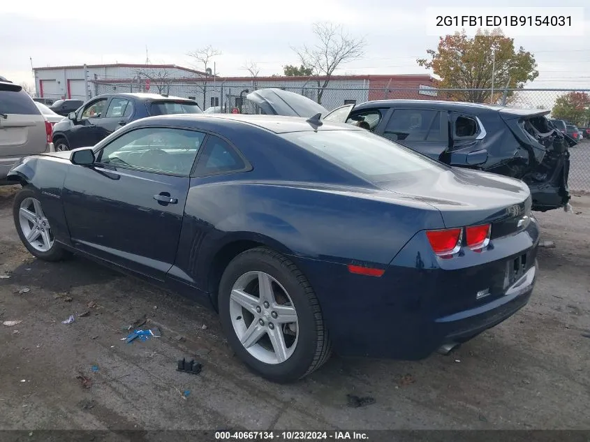 2011 Chevrolet Camaro 1Lt VIN: 2G1FB1ED1B9154031 Lot: 40667134