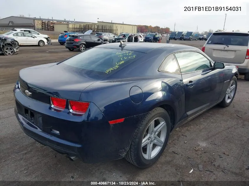 2011 Chevrolet Camaro 1Lt VIN: 2G1FB1ED1B9154031 Lot: 40667134