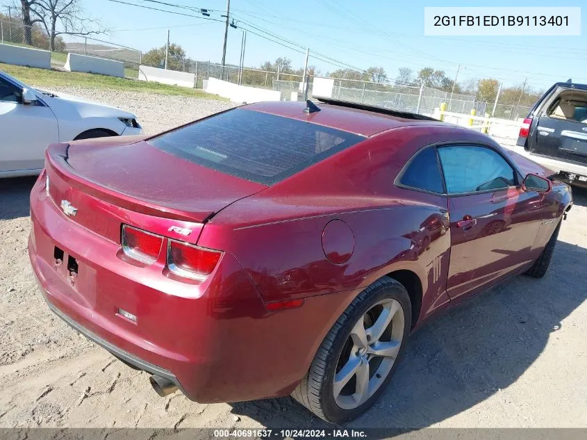 2G1FB1ED1B9113401 2011 Chevrolet Camaro 1Lt