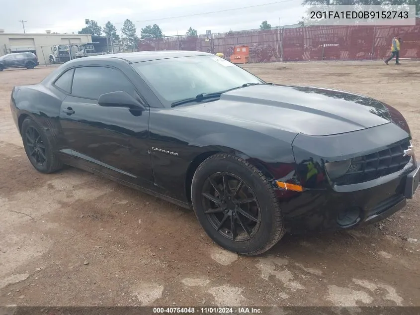 2011 Chevrolet Camaro 2Ls VIN: 2G1FA1ED0B9152743 Lot: 40754048