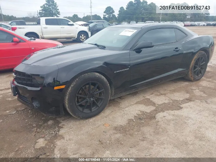 2011 Chevrolet Camaro 2Ls VIN: 2G1FA1ED0B9152743 Lot: 40754048