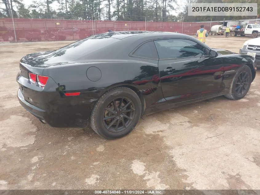 2011 Chevrolet Camaro 2Ls VIN: 2G1FA1ED0B9152743 Lot: 40754048