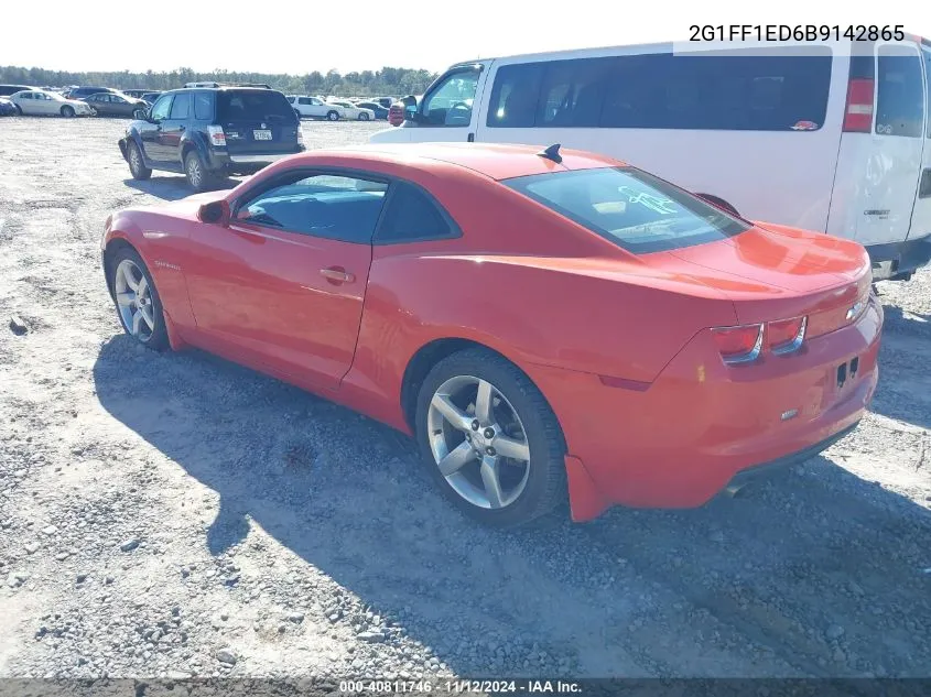 2011 Chevrolet Camaro 1Lt VIN: 2G1FF1ED6B9142865 Lot: 40811746