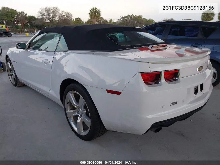 2012 Chevrolet Camaro 2Lt VIN: 2G1FC3D38C9128156 Lot: 39090056