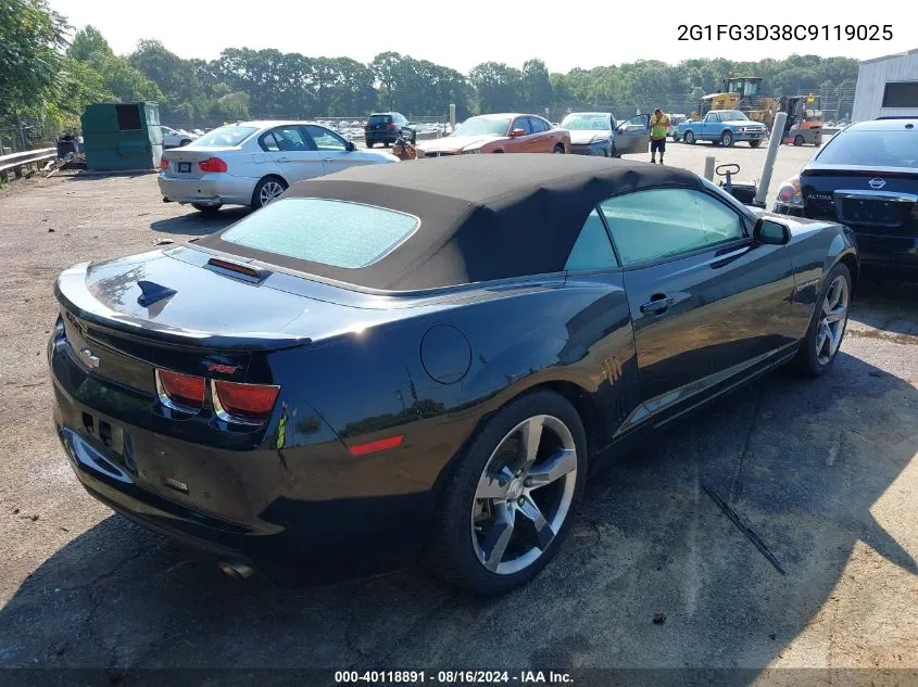 2012 Chevrolet Camaro 2Lt VIN: 2G1FG3D38C9119025 Lot: 40118891