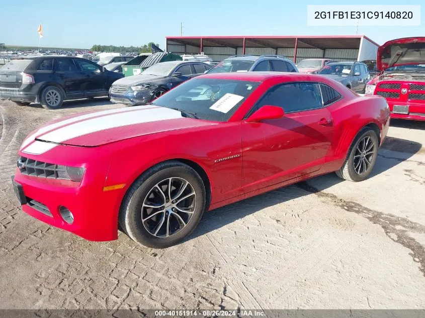 2012 Chevrolet Camaro 1Lt VIN: 2G1FB1E31C9140820 Lot: 40151914