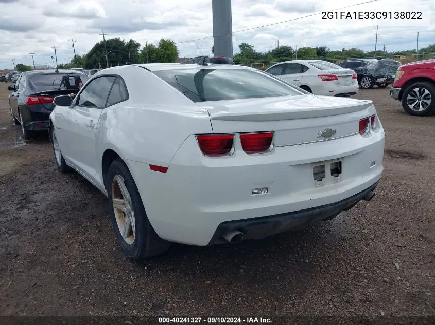 2012 Chevrolet Camaro 2Ls VIN: 2G1FA1E33C9138022 Lot: 40241327