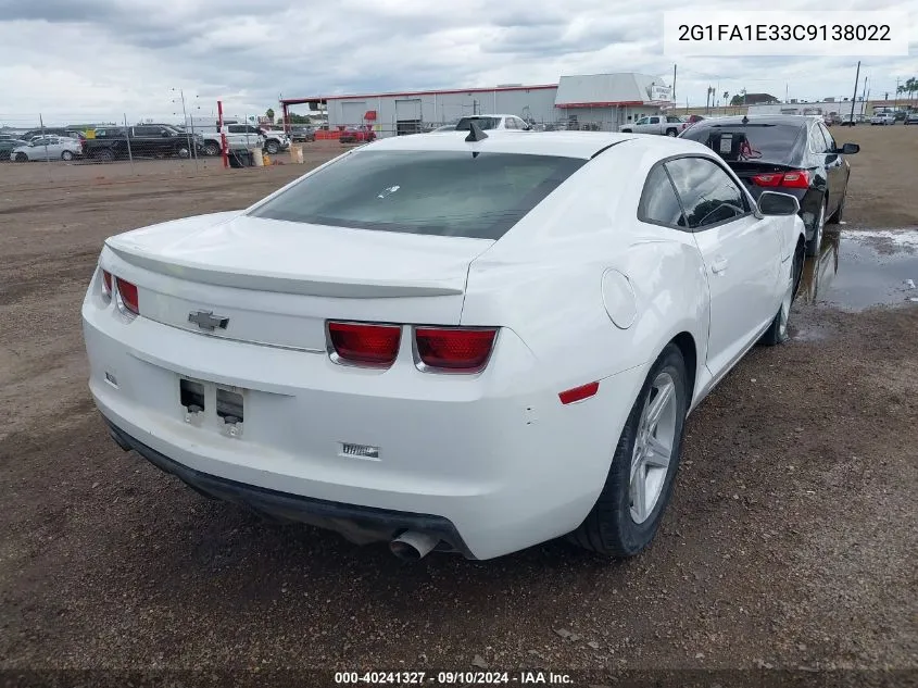 2012 Chevrolet Camaro 2Ls VIN: 2G1FA1E33C9138022 Lot: 40241327