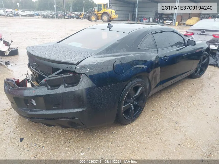 2012 Chevrolet Camaro 2Ls VIN: 2G1FA1E37C9194240 Lot: 40303713