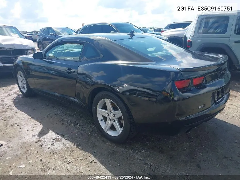 2012 Chevrolet Camaro 2Ls VIN: 2G1FA1E35C9160751 Lot: 40422439