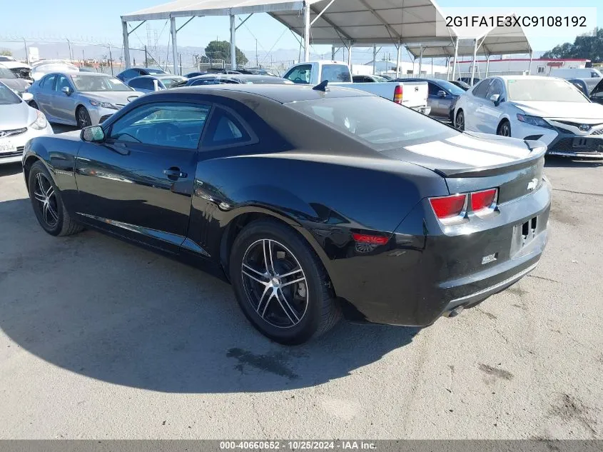 2012 Chevrolet Camaro 2Ls VIN: 2G1FA1E3XC9108192 Lot: 40660652