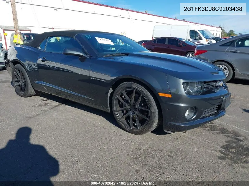 2012 Chevrolet Camaro 2Ss VIN: 2G1FK3DJ8C9203438 Lot: 40702842