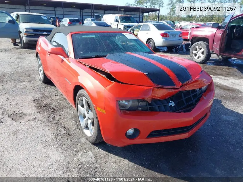 2012 Chevrolet Camaro 1Lt VIN: 2G1FB3D39C9211257 Lot: 40761126