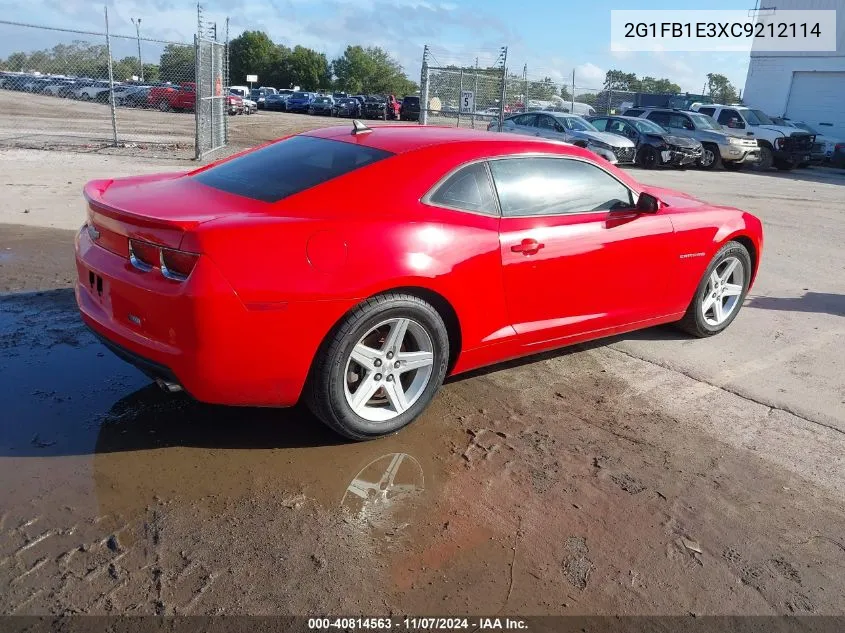 2G1FB1E3XC9212114 2012 Chevrolet Camaro 1Lt