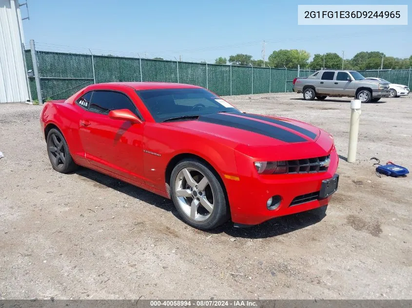 2013 Chevrolet Camaro 2Lt VIN: 2G1FG1E36D9244965 Lot: 40058994