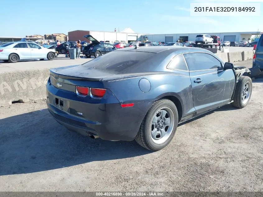 2013 Chevrolet Camaro 2Ls VIN: 2G1FA1E32D9184992 Lot: 40216898