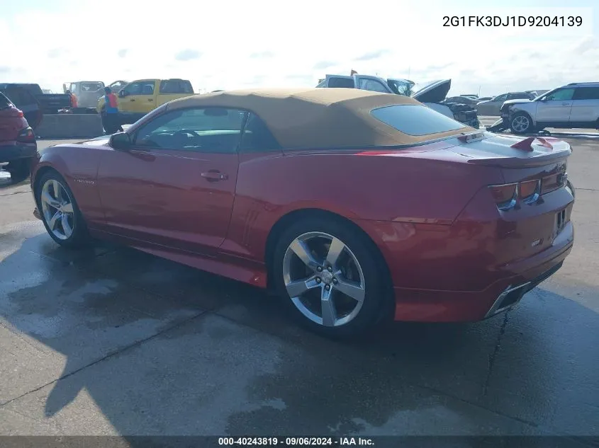 2013 Chevrolet Camaro 2Ss VIN: 2G1FK3DJ1D9204139 Lot: 40243819