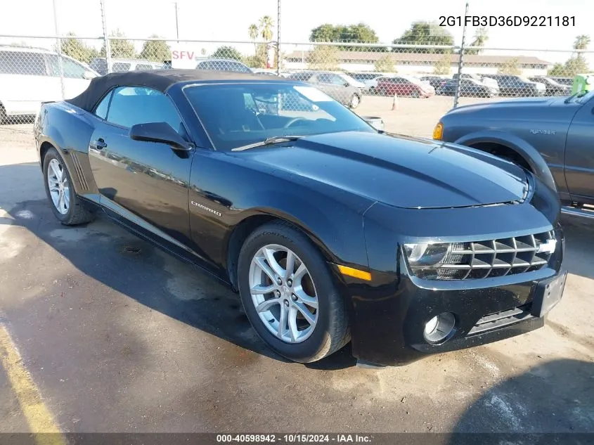 2G1FB3D36D9221181 2013 Chevrolet Camaro 1Lt