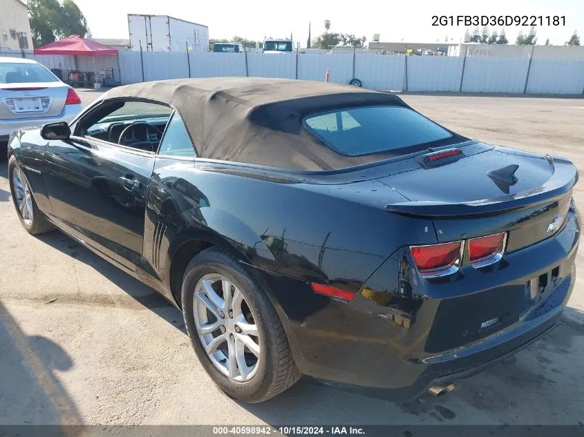 2G1FB3D36D9221181 2013 Chevrolet Camaro 1Lt