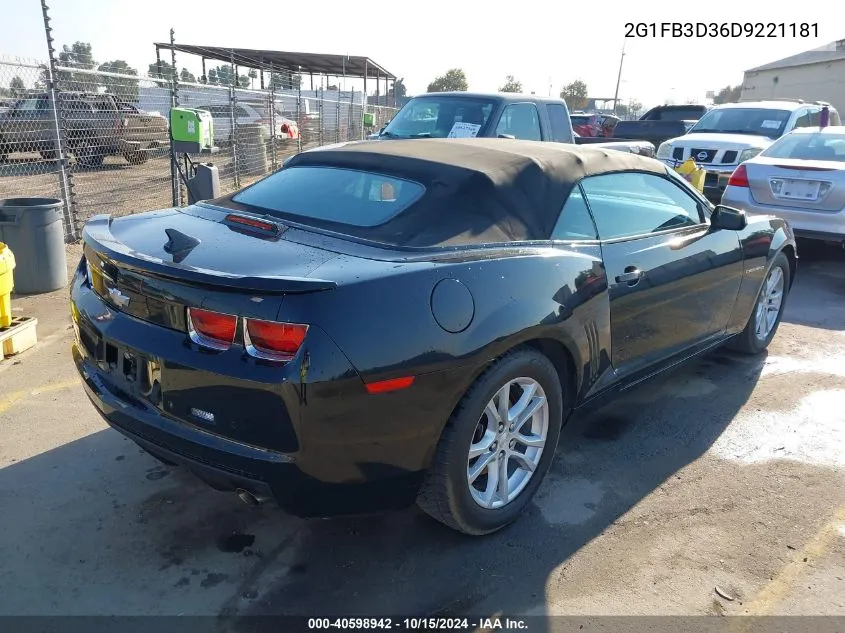 2G1FB3D36D9221181 2013 Chevrolet Camaro 1Lt