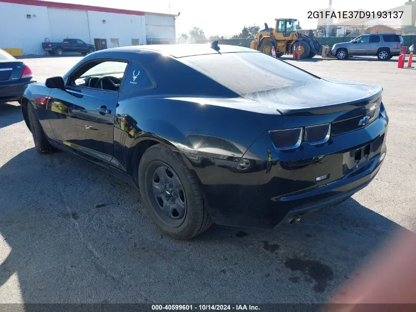 2013 Chevrolet Camaro 2Ls VIN: 2G1FA1E37D9193137 Lot: 40599601