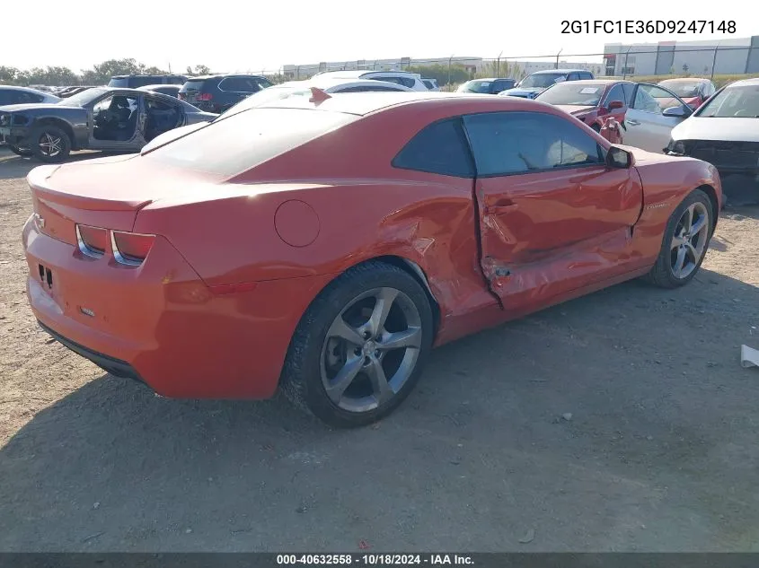 2G1FC1E36D9247148 2013 Chevrolet Camaro 2Lt