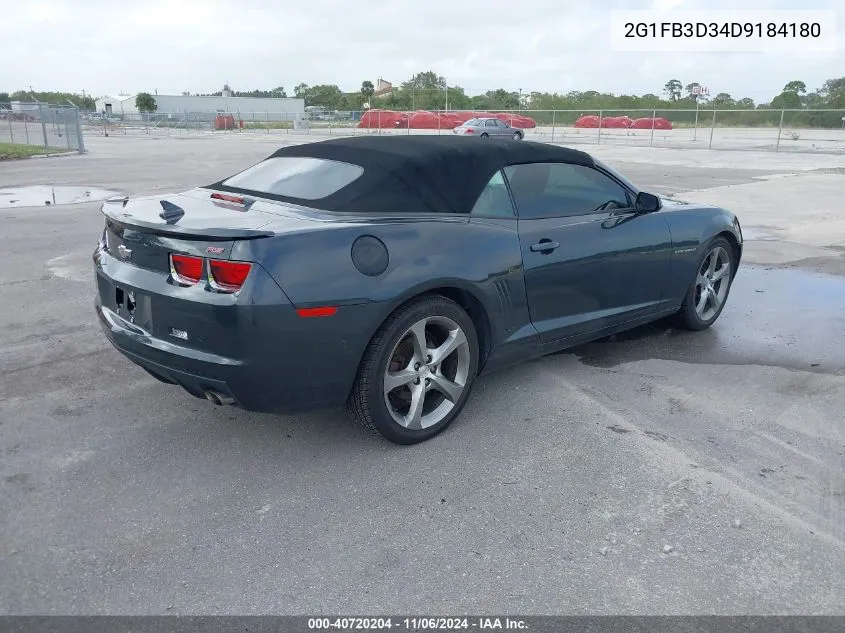 2013 Chevrolet Camaro 1Lt VIN: 2G1FB3D34D9184180 Lot: 40720204