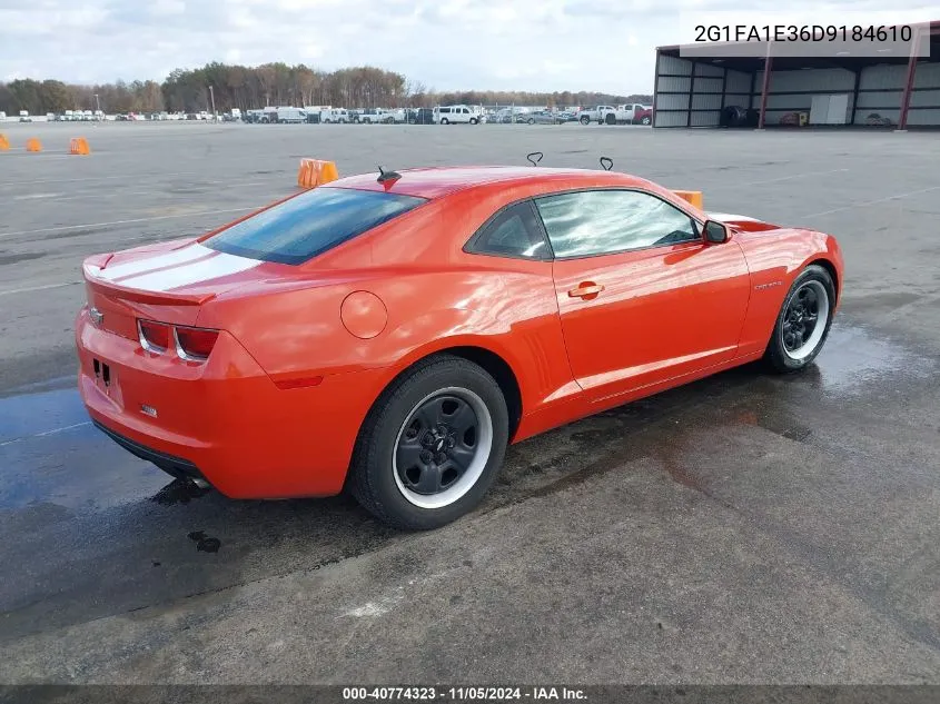 2013 Chevrolet Camaro 2Ls VIN: 2G1FA1E36D9184610 Lot: 40774323