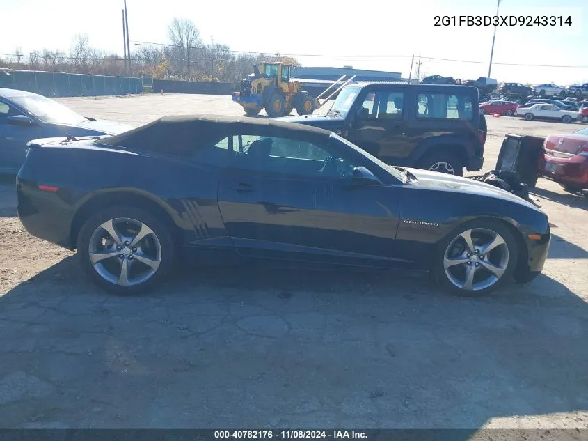 2013 Chevrolet Camaro 1Lt VIN: 2G1FB3D3XD9243314 Lot: 40782176