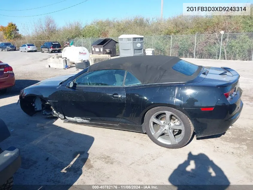 2013 Chevrolet Camaro 1Lt VIN: 2G1FB3D3XD9243314 Lot: 40782176