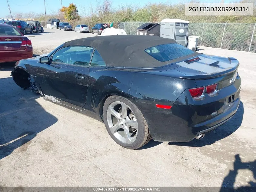 2013 Chevrolet Camaro 1Lt VIN: 2G1FB3D3XD9243314 Lot: 40782176