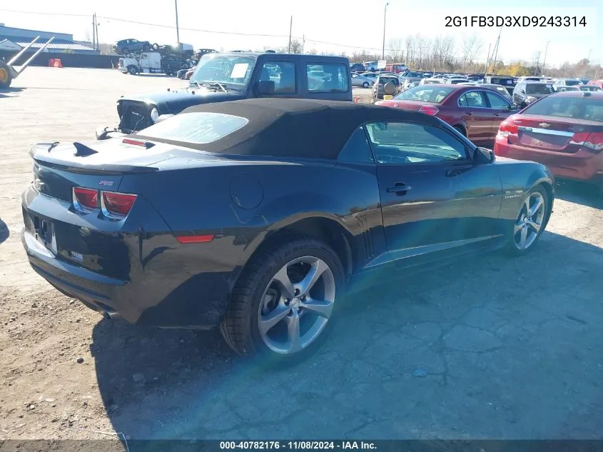 2013 Chevrolet Camaro 1Lt VIN: 2G1FB3D3XD9243314 Lot: 40782176