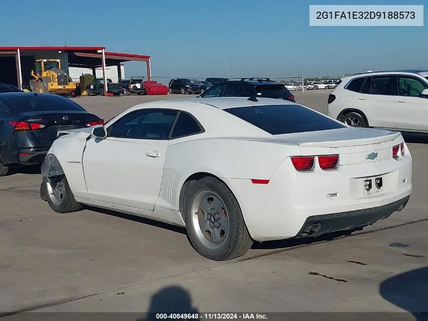 2013 Chevrolet Camaro 2Ls VIN: 2G1FA1E32D9188573 Lot: 40849648