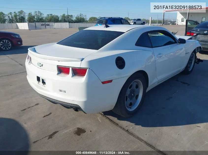 2013 Chevrolet Camaro 2Ls VIN: 2G1FA1E32D9188573 Lot: 40849648