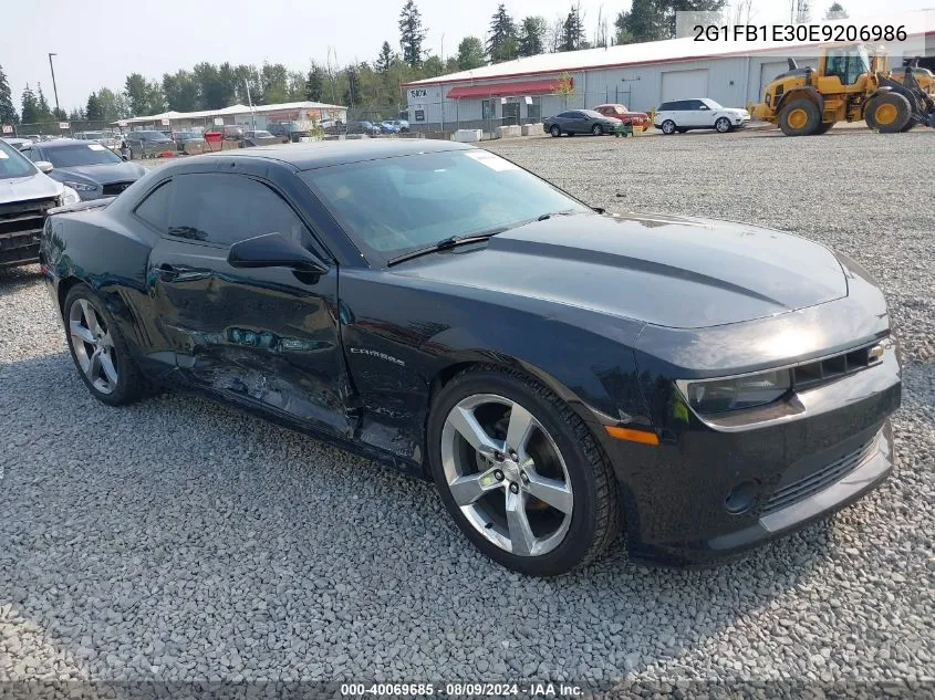 2014 Chevrolet Camaro Lt VIN: 2G1FB1E30E9206986 Lot: 40069685