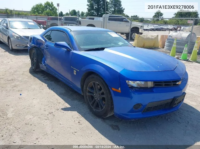 2014 Chevrolet Camaro 2Ls VIN: 2G1FA1E3XE9278006 Lot: 40084088